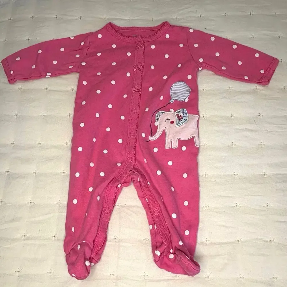Carter's Baby Girl 3M Sleeper Bundle - 2 pieces + Plushie | Pink